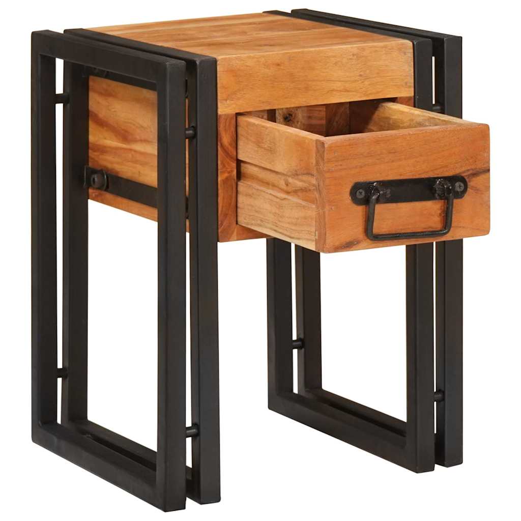 End Table Καφέ και Μαύρο 30 x 30 x 40 cm Στερεό Ξύλο Ακακίας - Pakobazaar