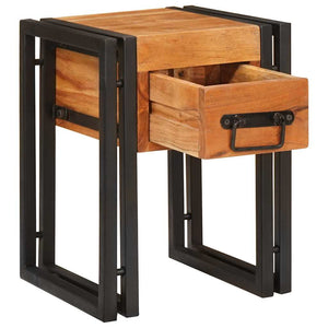 End Table Καφέ και Μαύρο 30 x 30 x 40 cm Στερεό Ξύλο Ακακίας - Pakobazaar
