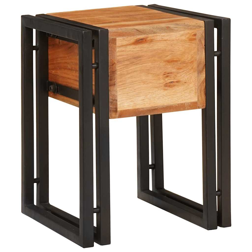 End Table Καφέ και Μαύρο 30 x 30 x 40 cm Στερεό Ξύλο Ακακίας - Pakobazaar
