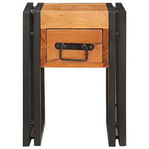 End Table Καφέ και Μαύρο 30 x 30 x 40 cm Στερεό Ξύλο Ακακίας - Pakobazaar