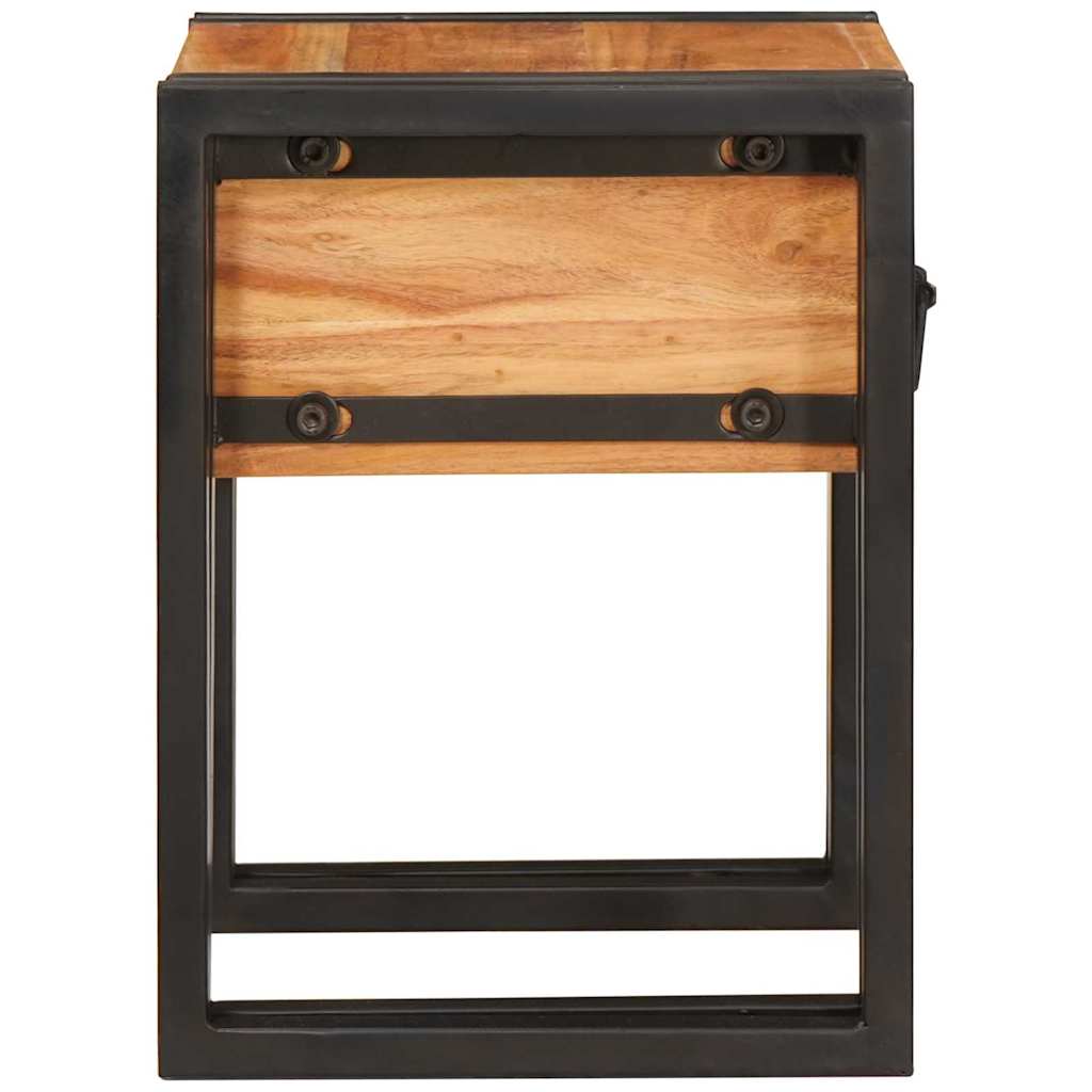 End Table Καφέ και Μαύρο 30 x 30 x 40 cm Στερεό Ξύλο Ακακίας - Pakobazaar