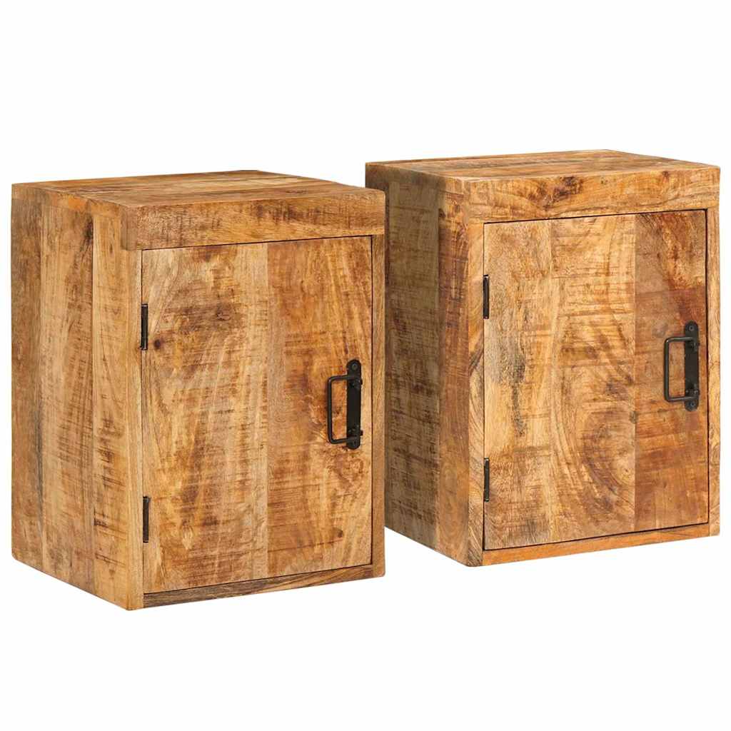 Κομοδίνο 2 pcs Καφέ 35 x 33 x 48 εκ Στερεό ξύλο μάνγκο
