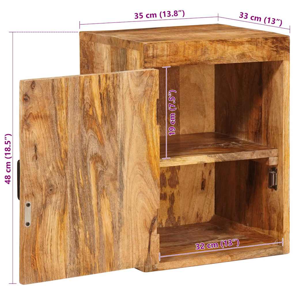 Κομοδίνο 2 pcs Καφέ 35 x 33 x 48 εκ Στερεό ξύλο μάνγκο