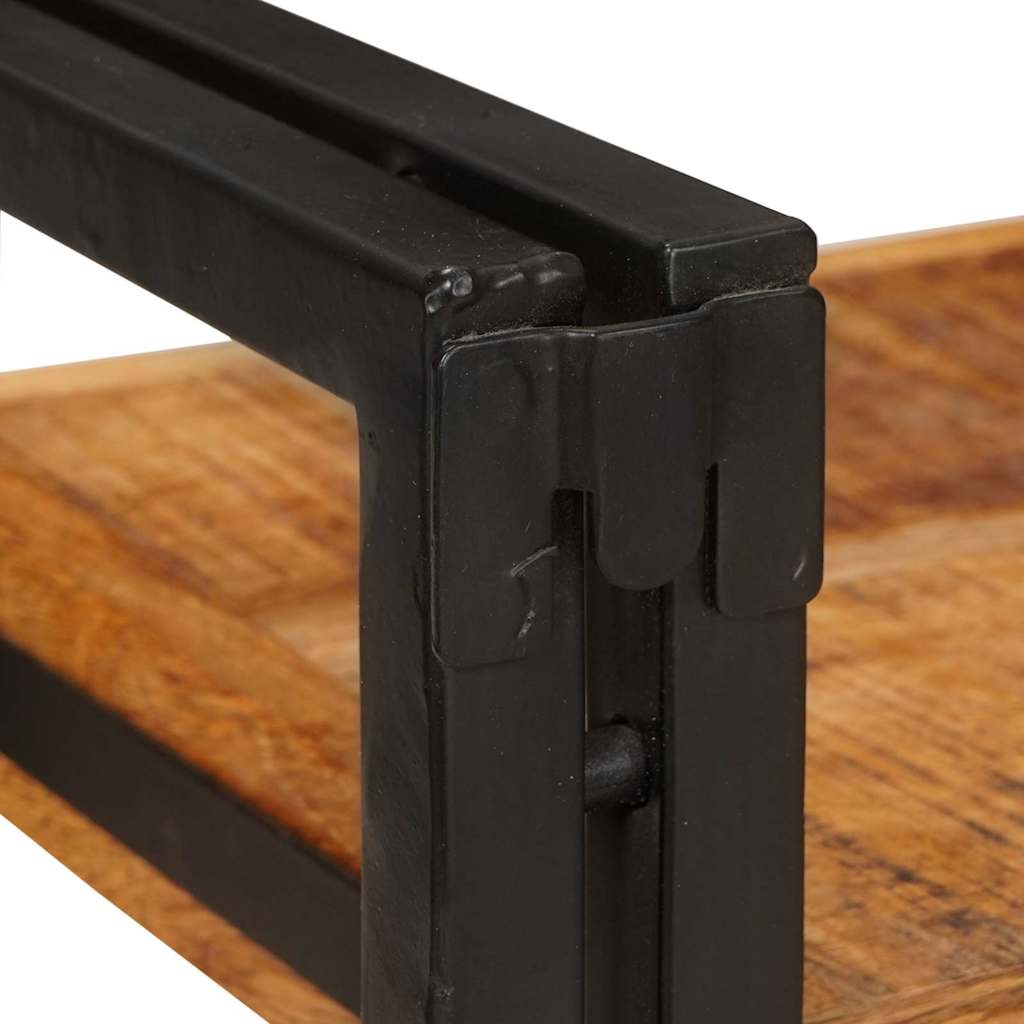 Κομοδίνο 2 pcs Καφέ και Μαύρο Στερεό ξύλο μάνγκο