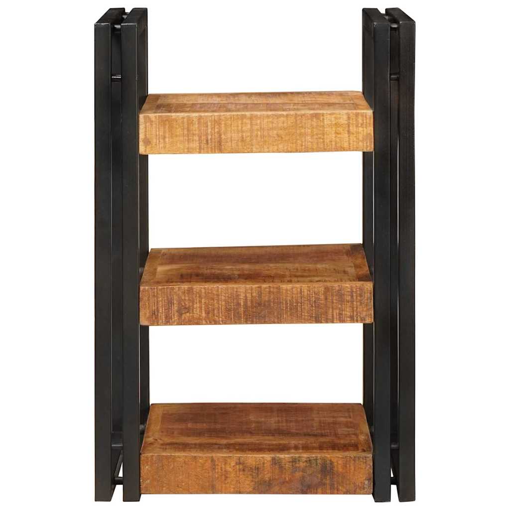 Κομοδίνο 2 pcs Καφέ και Μαύρο Στερεό ξύλο μάνγκο