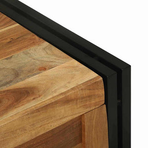 Κουτί αποθήκευσης Καφέ και Μαύρο 80 x 50 x 50 εκ Ξύλο ακακίας