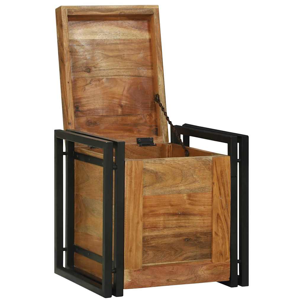 Κουτί αποθήκευσης 40 x 40 x 40 cm Στερεό Ξύλο Ακακίας