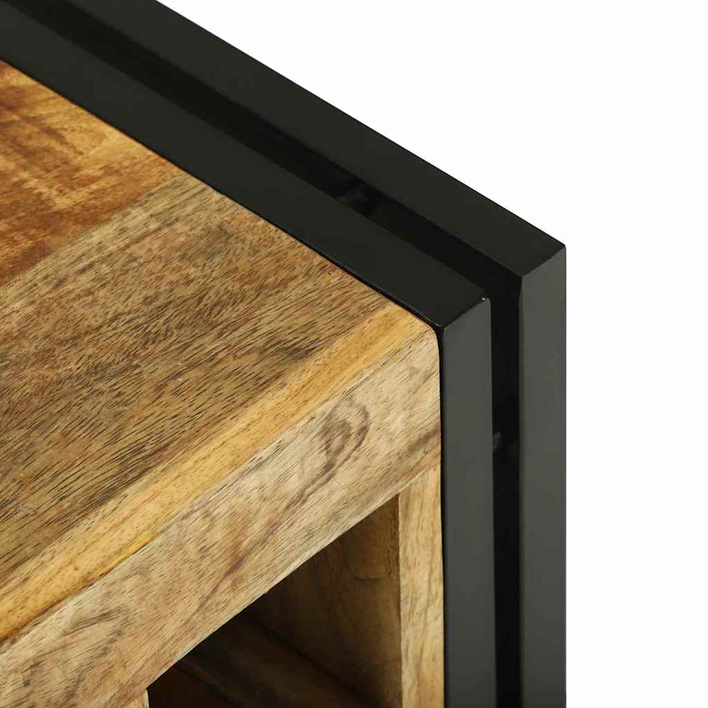 Ράφι Κρασιού Καφέ και Μαύρο 35 x 35 x 39 εκ Στερεό ξύλο μάνγκο