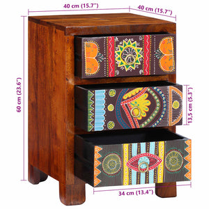 Κομοδίνο 40x40x60 cm από μασίφ ξύλο ακακίας - Pakobazaar