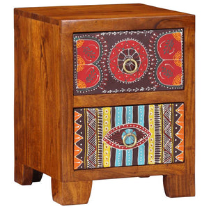 κομοδίνο 35x35x45 cm μασίφ ξύλο ακακίας - Pakobazaar