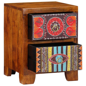κομοδίνο 35x35x45 cm μασίφ ξύλο ακακίας - Pakobazaar