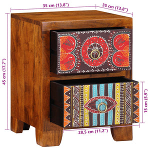 κομοδίνο 35x35x45 cm μασίφ ξύλο ακακίας - Pakobazaar