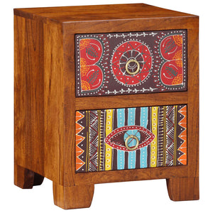 κομοδίνο 35x35x45 cm μασίφ ξύλο ακακίας - Pakobazaar