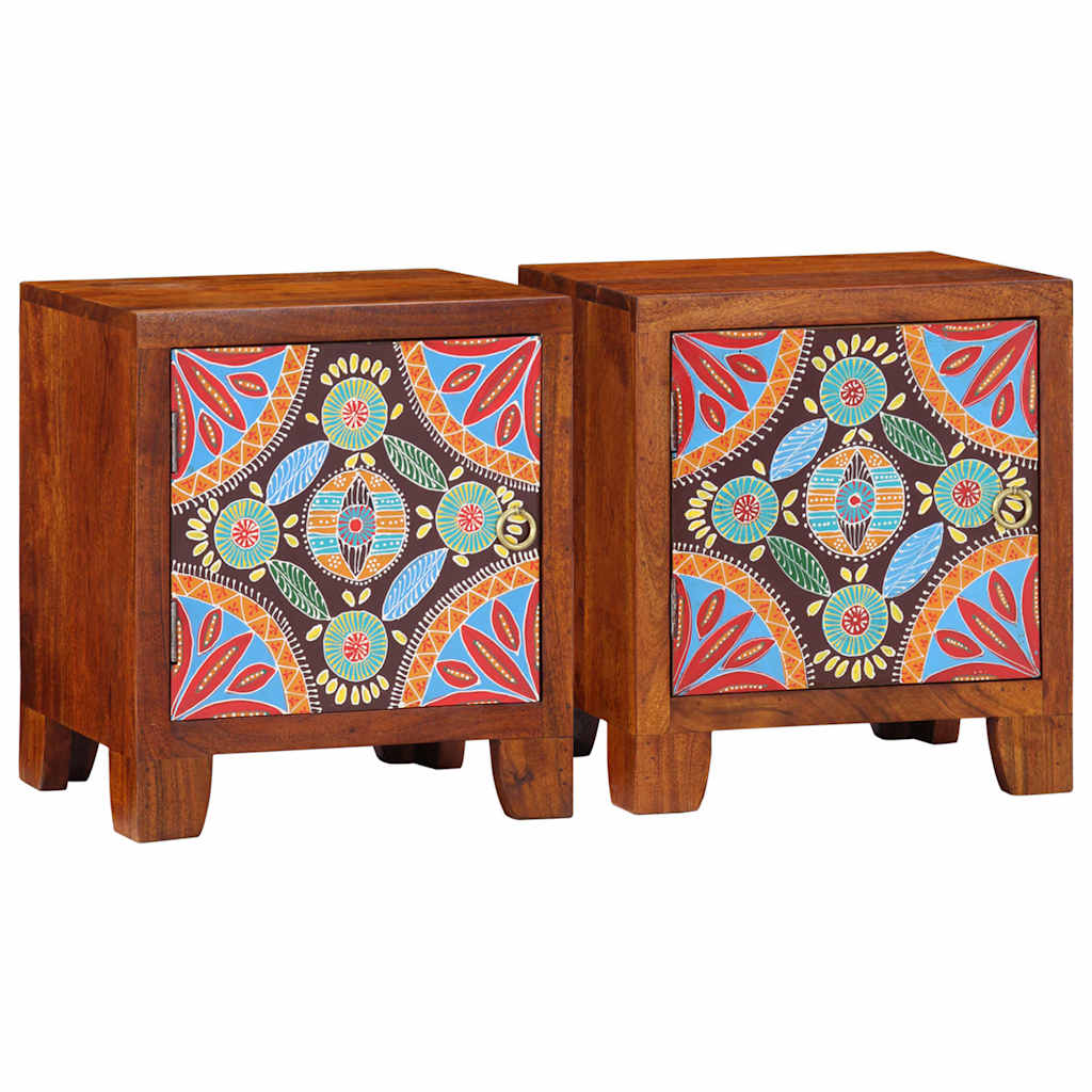 Κομοδίνο 2 τεμάχια 40x30x45 cm μασίφ ξύλο ακακίας - Pakobazaar