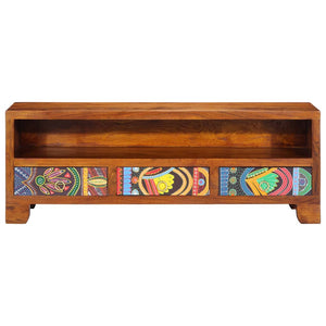 Ντουλάπι τηλεόρασης πολύχρωμο 110x30x40 μασίφ ξύλο ακακίας