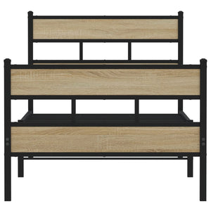 Σκελετός Κρεβ. Χωρίς Στρώμα Sonoma Δρυς 90x200 εκ. Μεταλλικό
