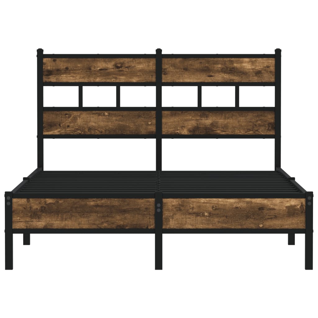 Σκελετός Κρεβατιού Χωρ. Στρώμα +Κεφαλάρι Καπνιστή Δρυς - Pakobazaar