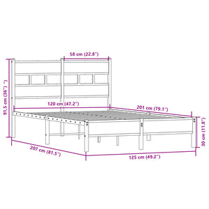 Πλαίσιο Κρεβατιού Χωρ. Στρώμα Sonoma Δρυς 120x200εκ. Επ. Ξύλο - Pakobazaar