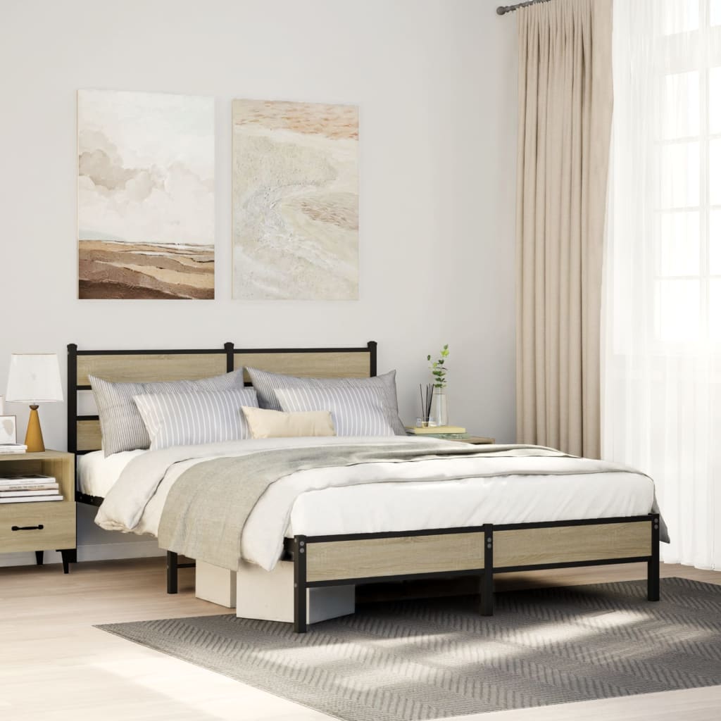 Πλαίσιο Κρεβατιού Χωρ. Στρώμα Sonoma Δρυς 150x200εκ. Επ. Ξύλο