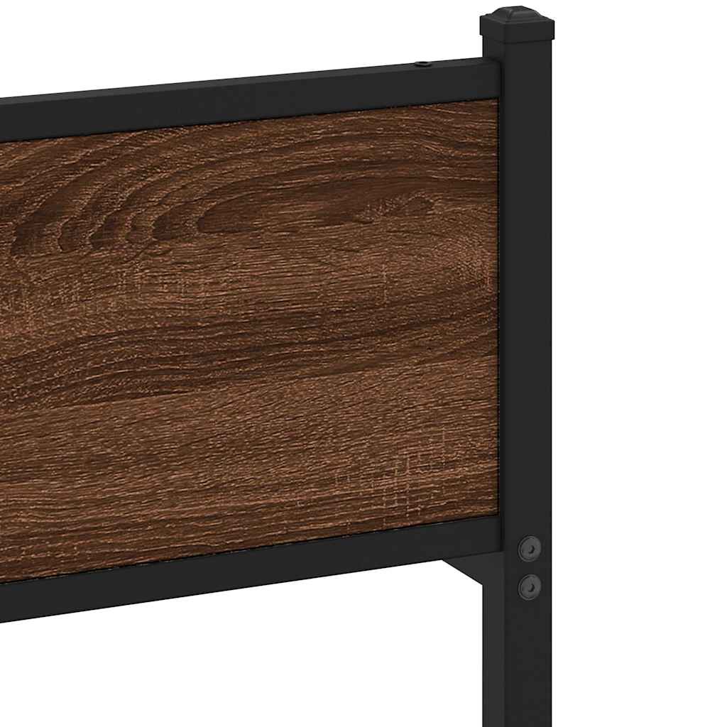 Πλαίσιο κρεβατιού χωρίς στρώμα καφέ δρυς Κατασκευασμένο ξύλο