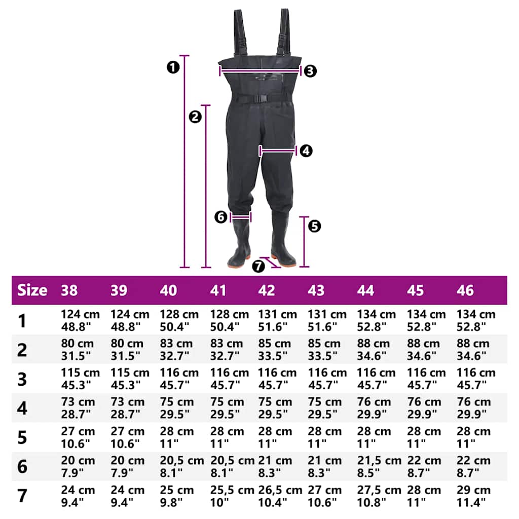 Κολυμβητικές βάτες στήθους μπότες ζώνη Μαύρο μέγεθος 43