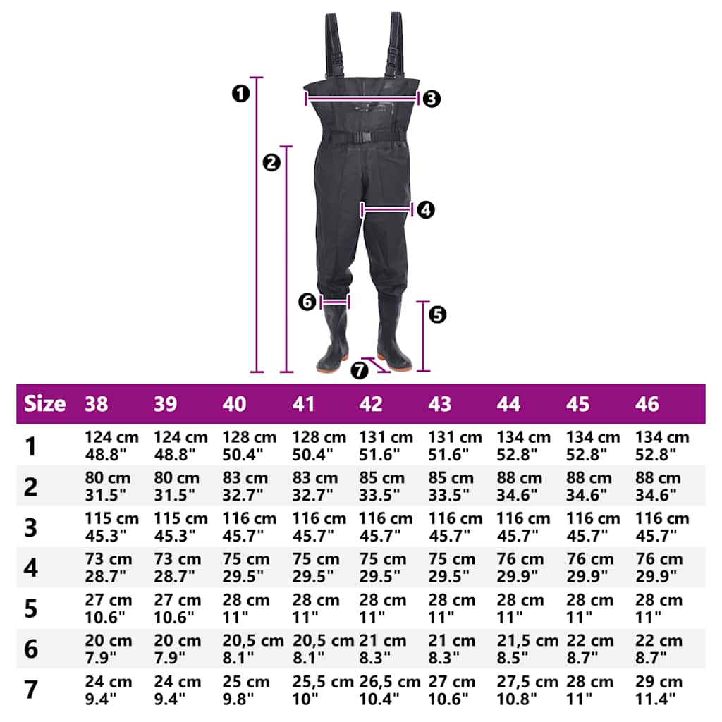 Κολυμβητικές βάτες στήθους μπότες ζώνη Μαύρο μέγεθος 44 - Pakobazaar
