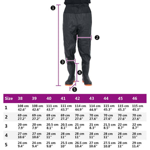 Waist Waders με μπότες Μαύρο μέγεθος 39