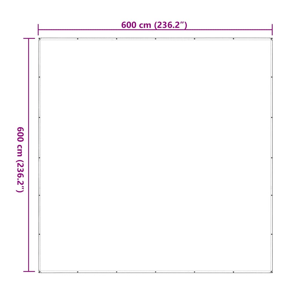 Σαφής μουσαμάς με οπές 6x6 m πολυαιθυλένιο - Pakobazaar