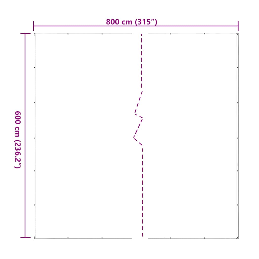 Σαφής μουσαμάς με οπές 6x8 m πολυαιθυλένιο - Pakobazaar