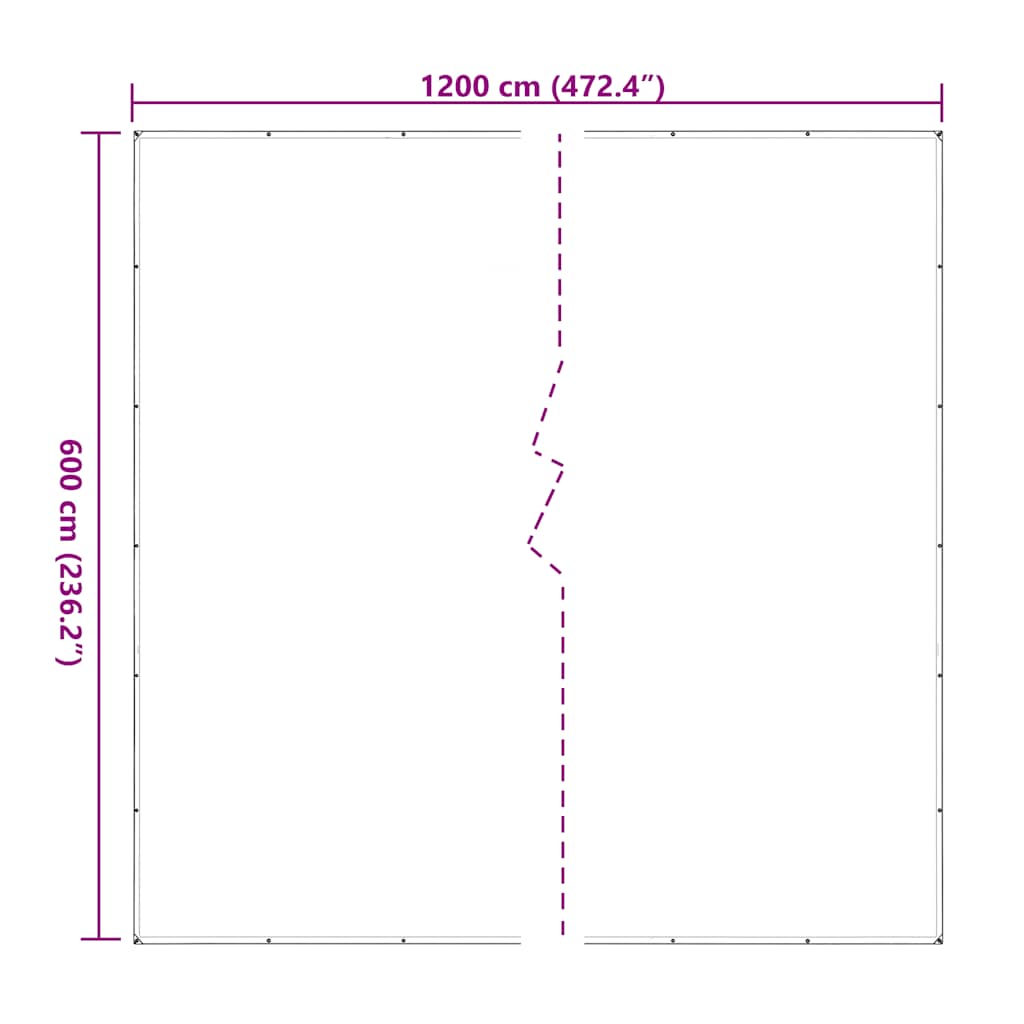Σαφής μουσαμάς με οπές 6x12 m πολυαιθυλένιο