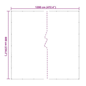 Σαφής μουσαμάς με οπές 6x12 m πολυαιθυλένιο