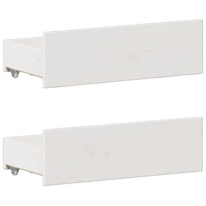 Κρεβάτι Βιβλιοθήκη Χωρίς Στρώμα 200x200 εκ Μασίφ Ξύλο Πεύκου - Pakobazaar