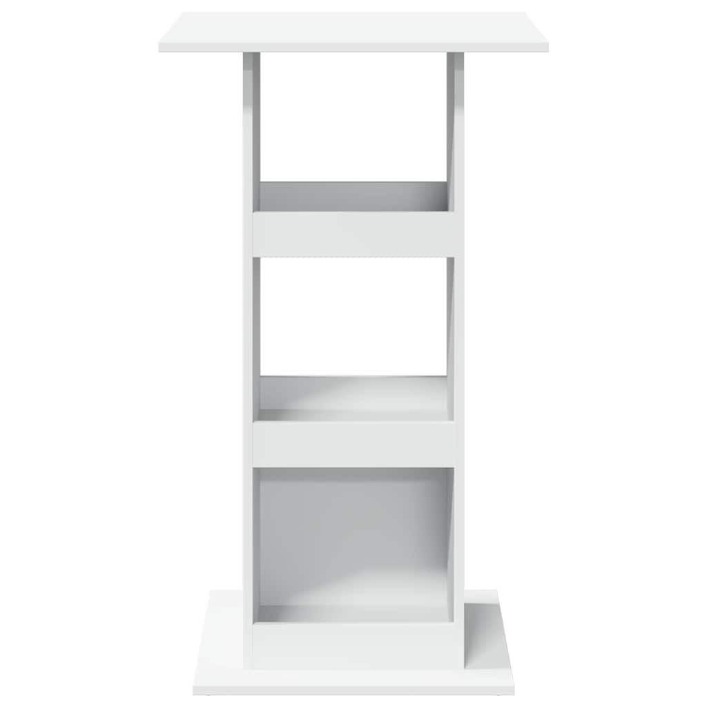 Τραπέζι Μπαρ με Ράφια Λευκό 60x60x102 εκ. Επεξεργ. Ξύλο - Pakobazaar