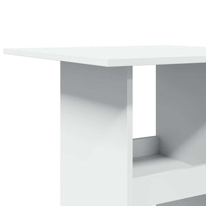 Τραπέζι Μπαρ με Ράφια Λευκό 60x60x102 εκ. Επεξεργ. Ξύλο - Pakobazaar