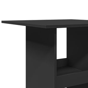 Τραπέζι Μπαρ με Ράφια Μαύρο 60x60x102 εκ. Επεξεργ. Ξύλο - Pakobazaar