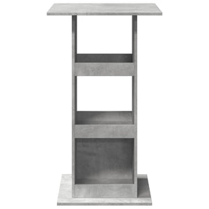 Τραπέζι Μπαρ με Ράφια Γκρι Σκυρ. 60x60x102 εκ. Επεξεργ. Ξύλο