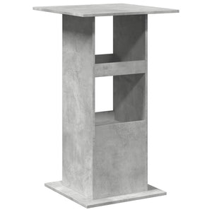 Τραπέζι Μπαρ με Ράφια Γκρι Σκυρ. 60x60x102 εκ. Επεξεργ. Ξύλο