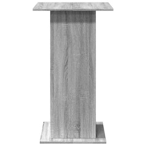 Τραπέζι Μπαρ με Ράφια Γκρι Sonoma 60x60x102 εκ. Επεξ. Ξύλο