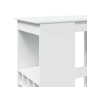 Τραπέζι Μπαρ με Ράφια Λευκό 90x47,5x103,5 εκ. Επεξεργ. Ξύλο - Pakobazaar