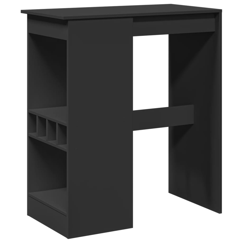 Τραπέζι Μπαρ με Ράφια Μαύρο 90x47,5x103,5 εκ. Επεξεργ. Ξύλο