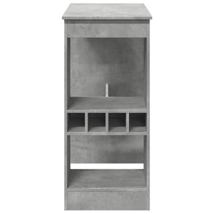 Τραπέζι Μπαρ με Ράφια Γκρι Σκυρ. 90x47,5x103,5 εκ Επεξεργ. Ξύλο