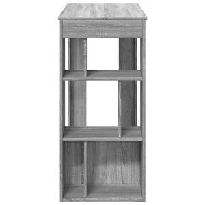 Τραπέζι Μπαρ με Ράφια Γκρι Sonoma 102x50x103,5εκ. Επεξεργ. Ξύλο