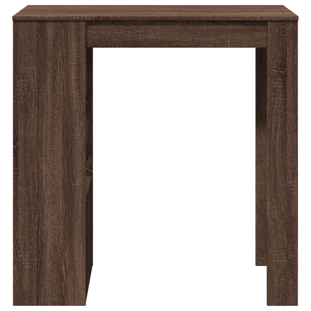 Τραπέζι Μπαρ με Ράφια Καφέ Δρυς 102x50x103,5εκ. Επεξεργ. Ξύλο