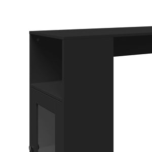 Τραπέζι Μπαρ με Ράφια Μαύρο 101x40x103,5 εκ. Επεξεργ. Ξύλο - Pakobazaar