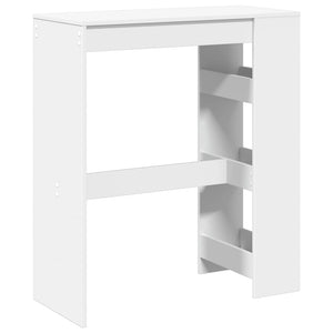 Τραπέζι Μπαρ με Ράφια Λευκό 90x40x103,5 εκ. Επεξεργ. Ξύλο - Pakobazaar