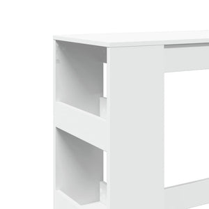 Τραπέζι Μπαρ με Ράφια Λευκό 90x40x103,5 εκ. Επεξεργ. Ξύλο - Pakobazaar
