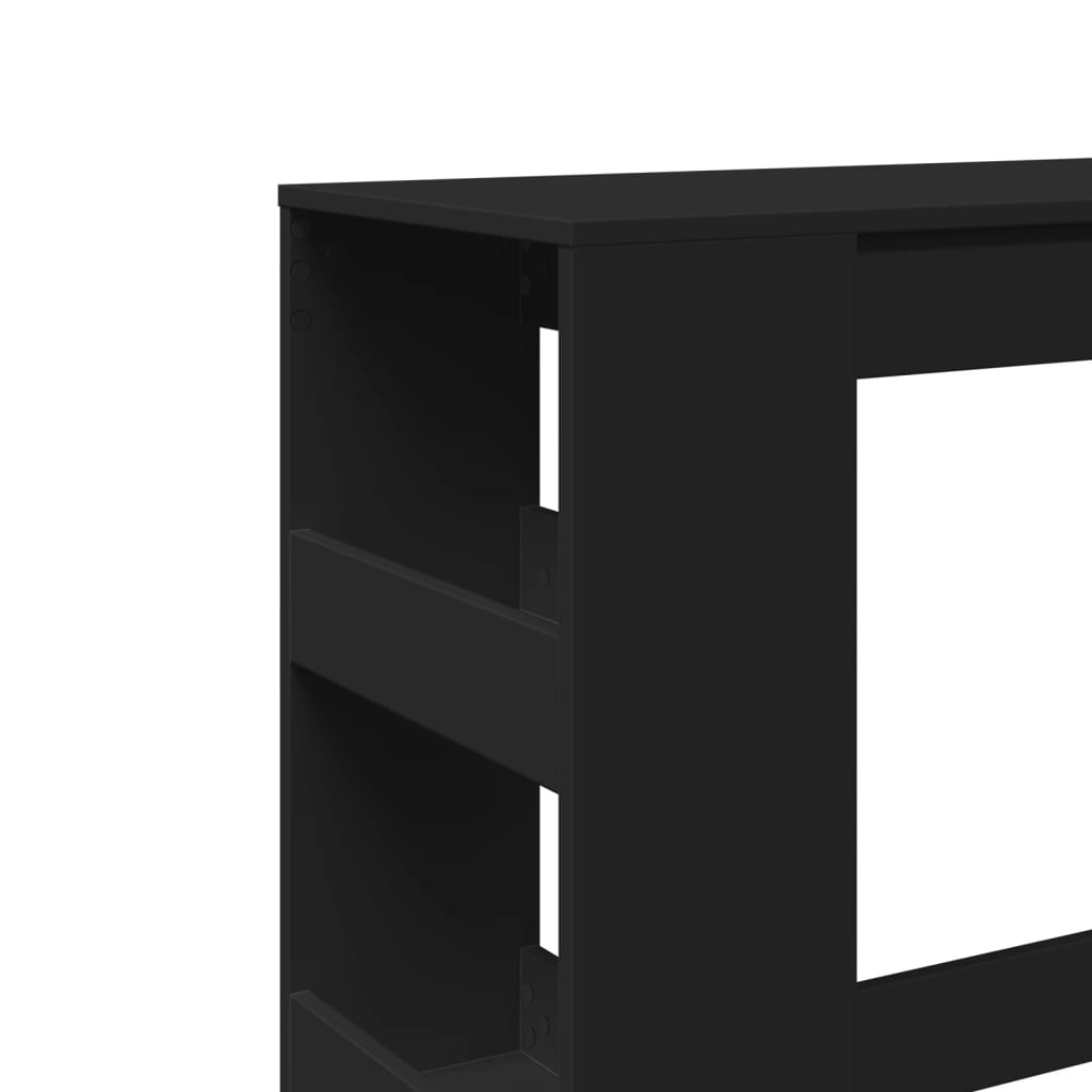 Τραπέζι Μπαρ με Ράφια Μαύρο 90x40x103,5 εκ. Επεξεργ. Ξύλο