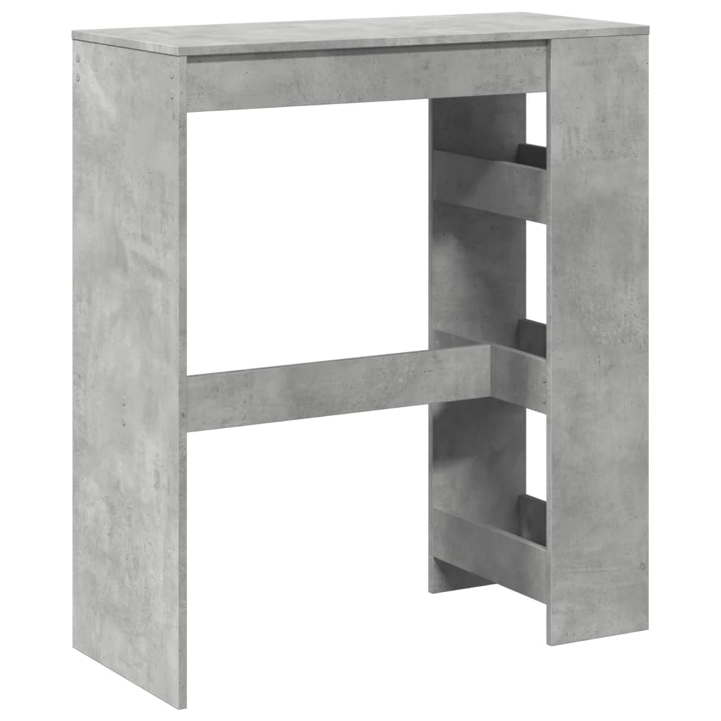 Τραπέζι Μπαρ με Ράφια Γκρι Σκυρ. 90x40x103,5 εκ Επεξεργ. Ξύλο - Pakobazaar