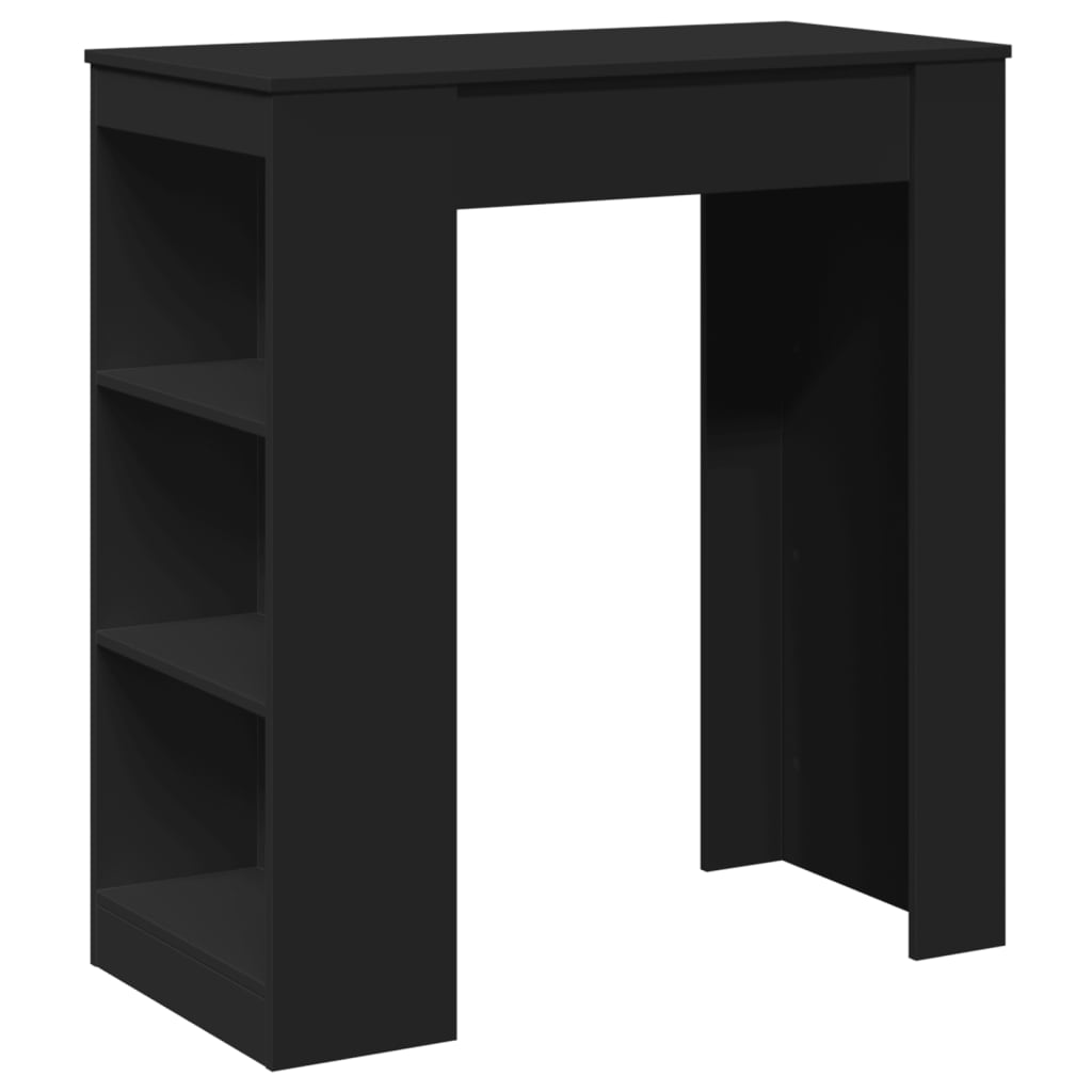 Τραπέζι Μπαρ με Ράφια Μαύρο 95x47x103,5 εκ. Επεξεργ. Ξύλο