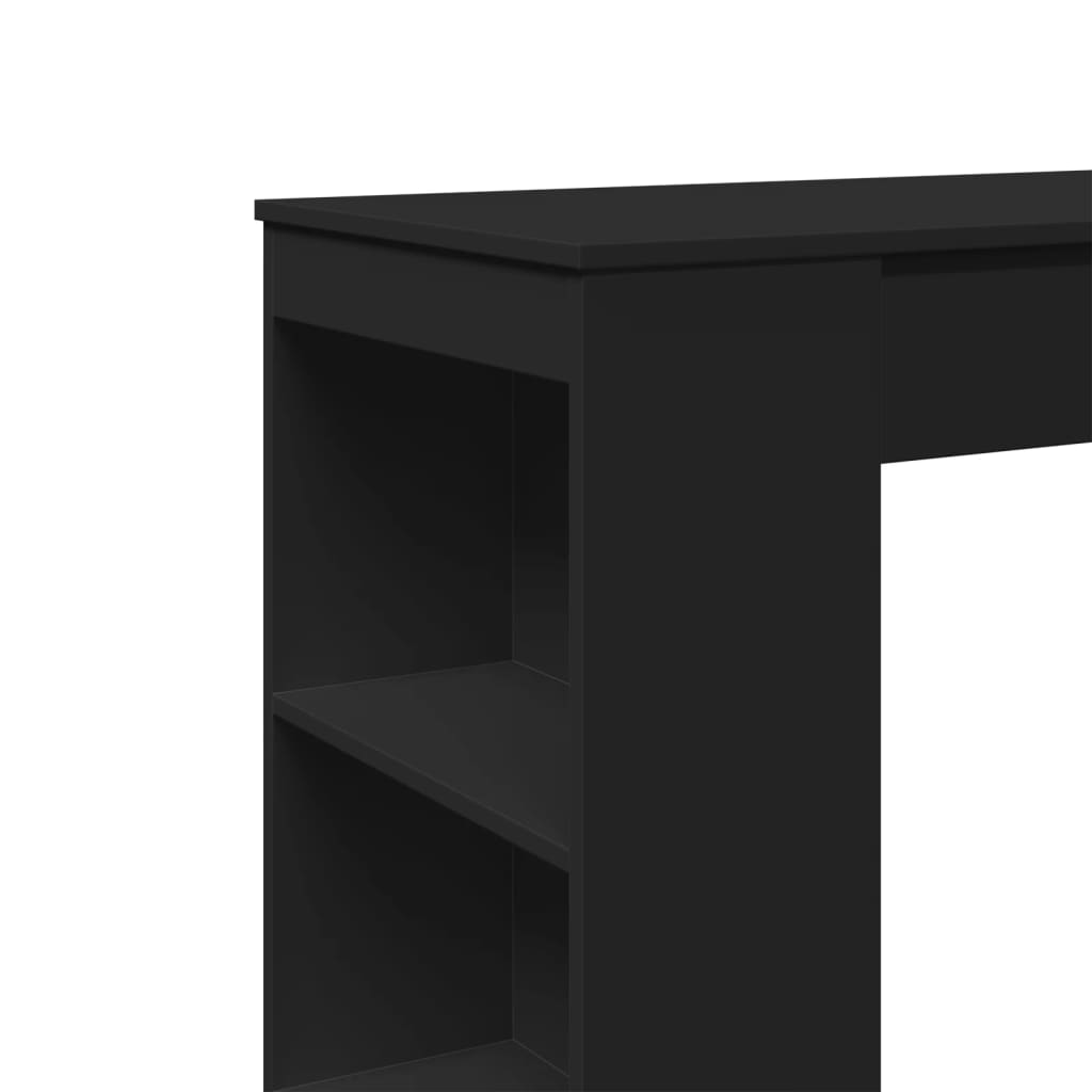 Τραπέζι Μπαρ με Ράφια Μαύρο 95x47x103,5 εκ. Επεξεργ. Ξύλο